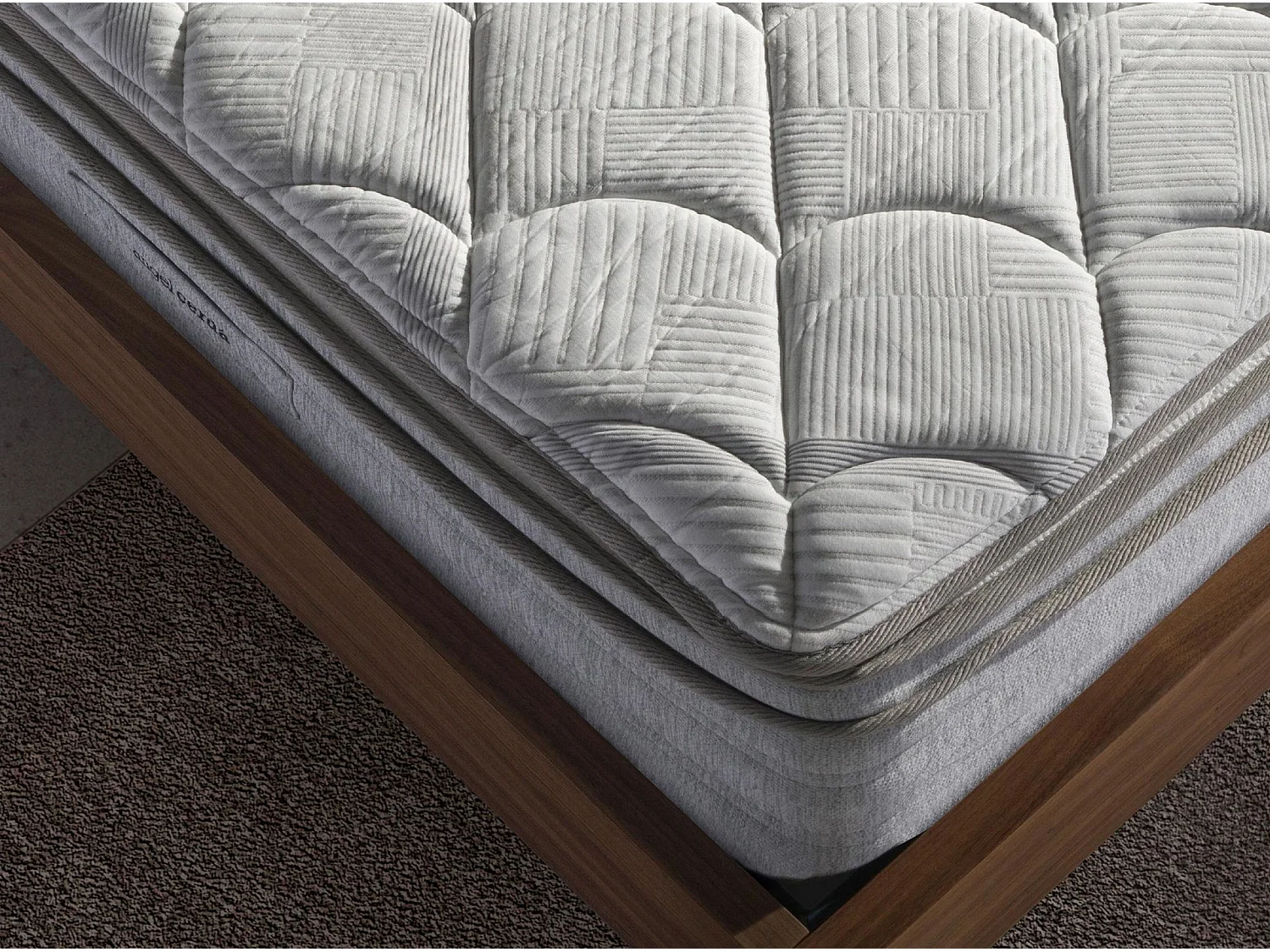 Leicht bläulich-graues Stoffbett 7211 ANGEL CERDA