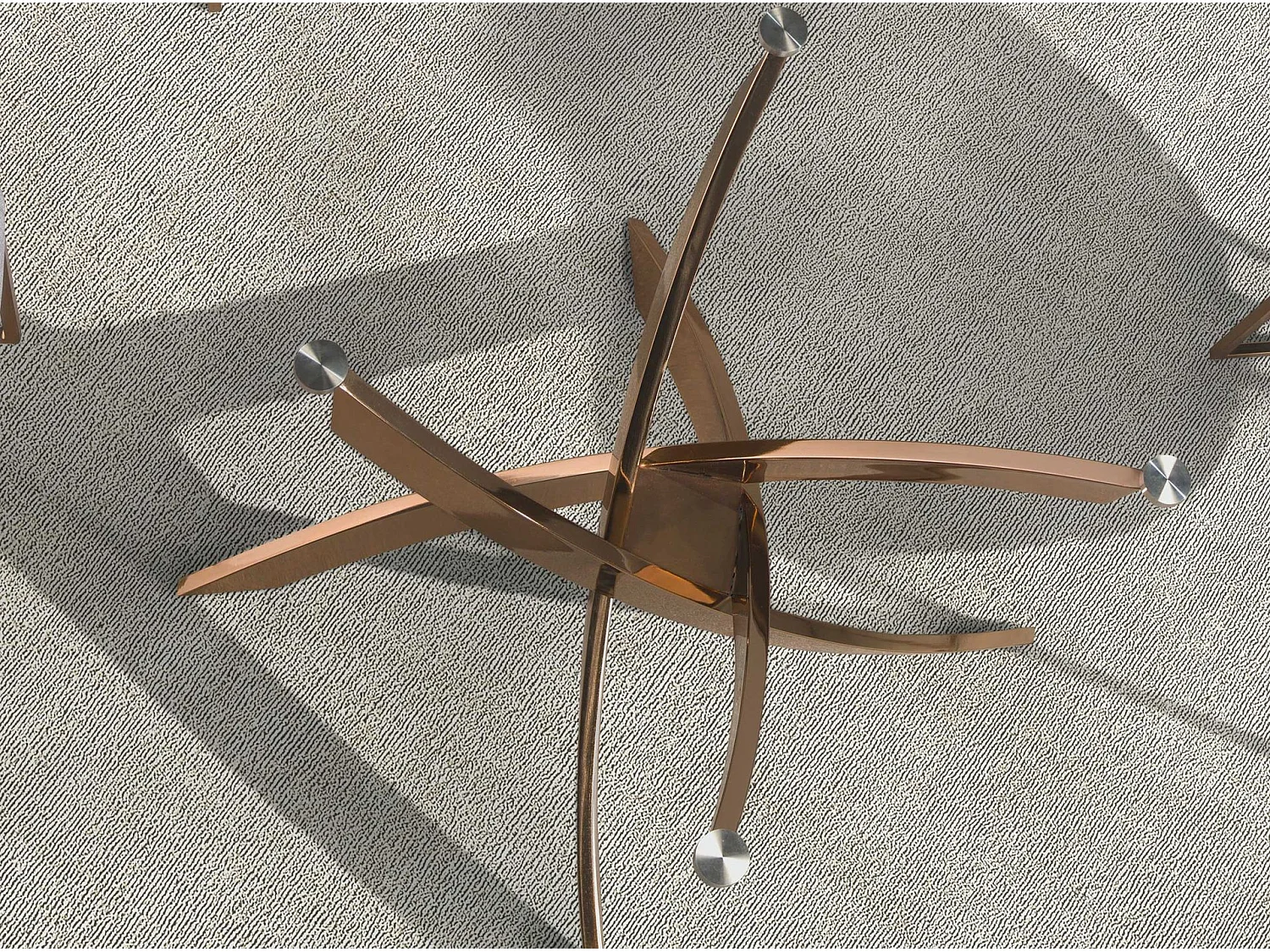 Mesa de jantar retangular em vidro temperado e aço rosa 1169-180x95 ANGEL CERDA