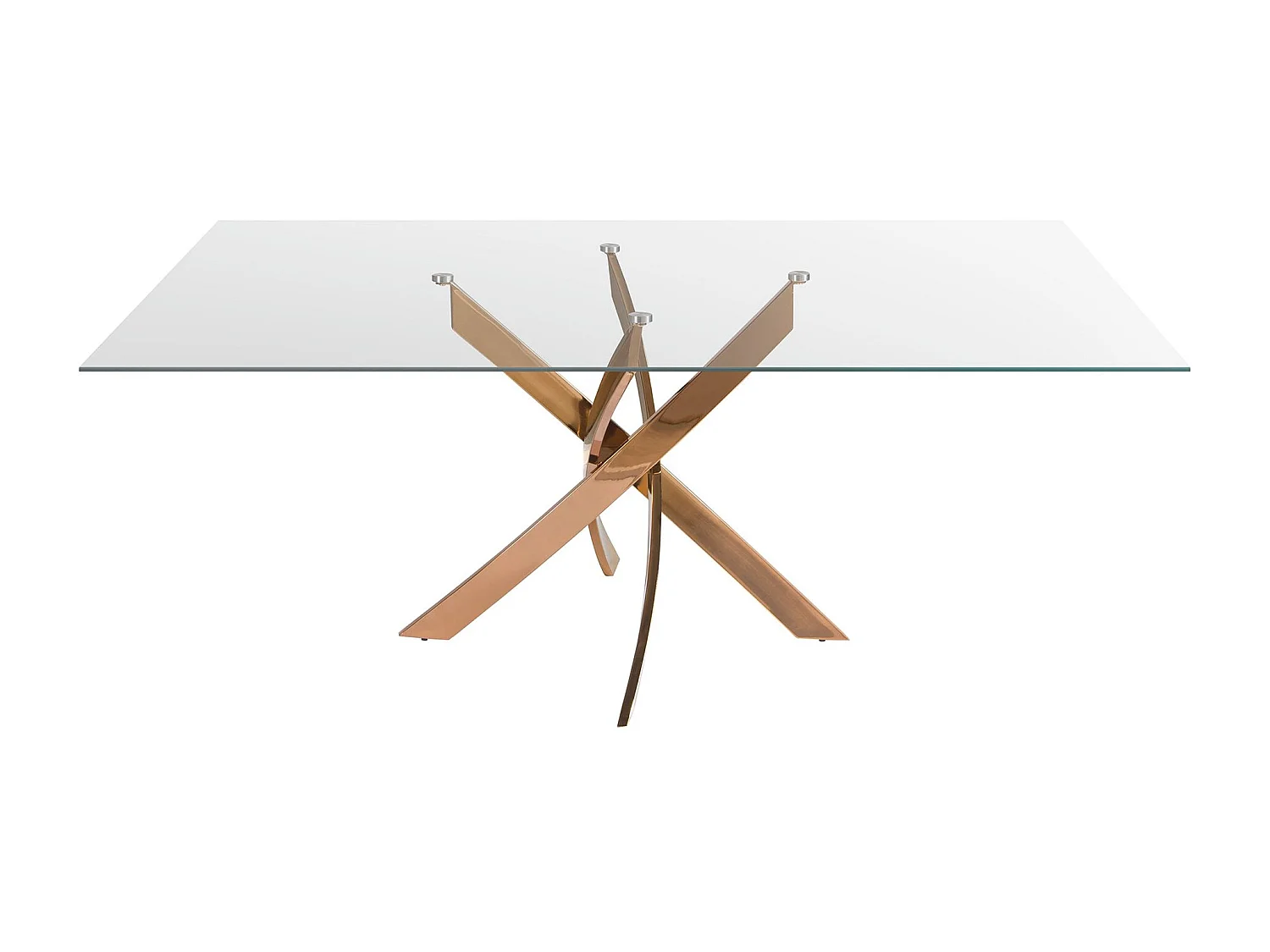 Mesa de jantar retangular em vidro temperado e aço rosa 1169-180x95 ANGEL CERDA