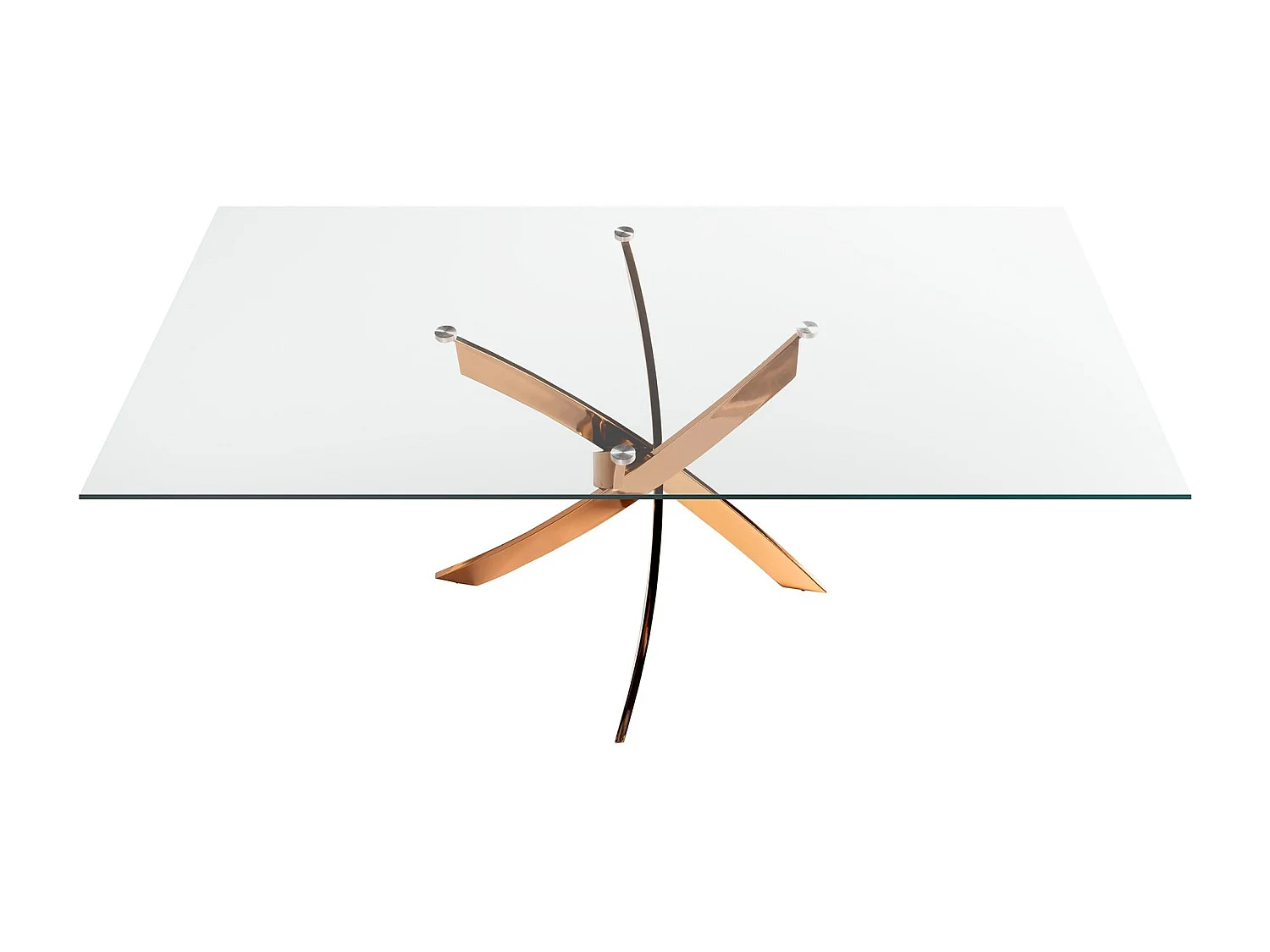 Mesa de jantar retangular em vidro temperado e aço rosa 1169-180x95 ANGEL CERDA