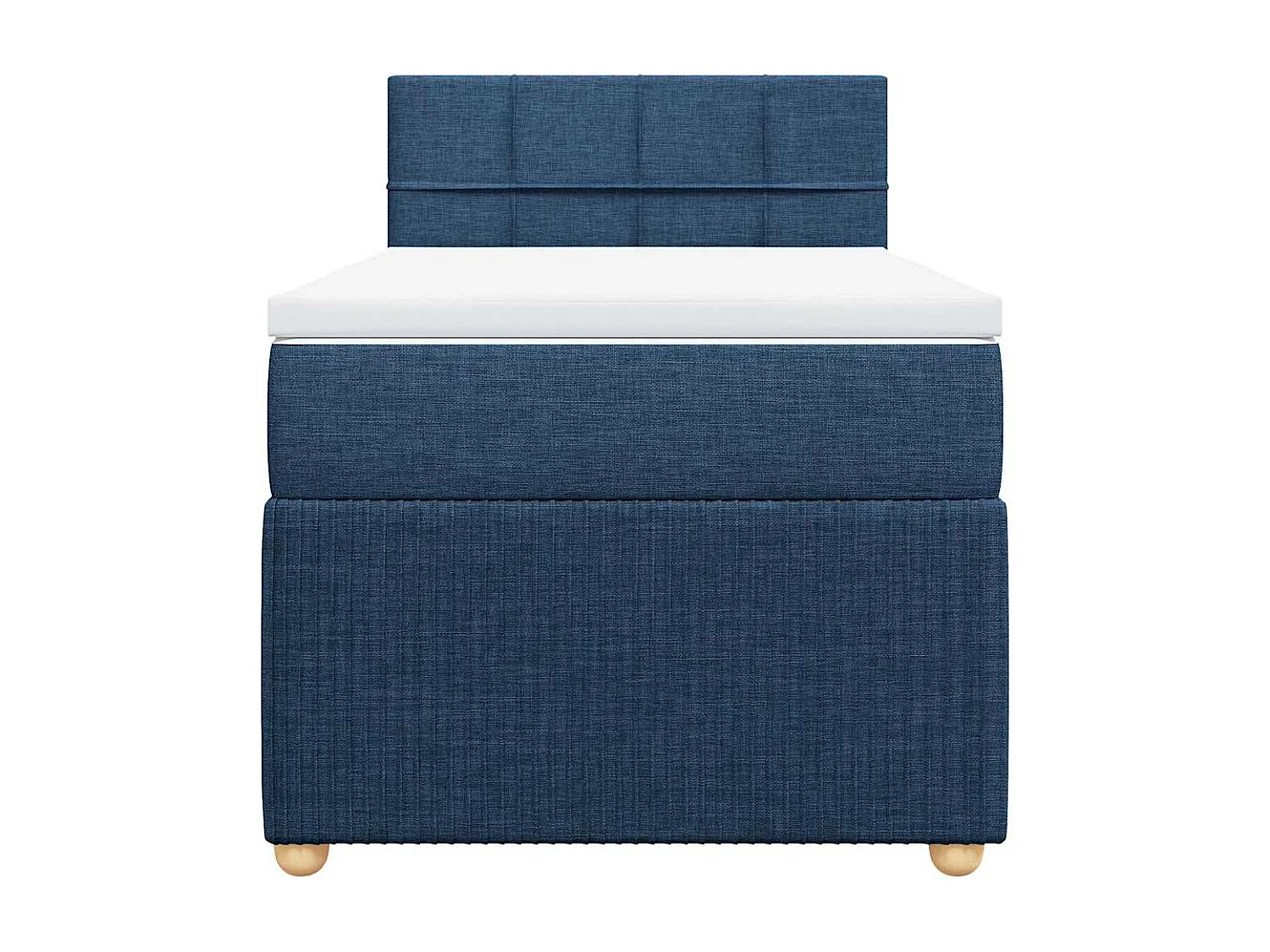 Boxspringbett-Einzelbett-Bettgestell mit Matratze Blau 90x200 cm Stoff SHL794506