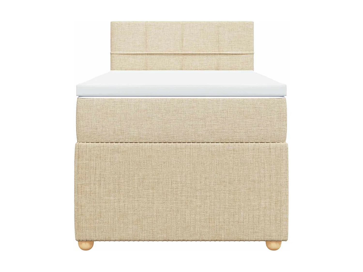 Cama de solteiro | Cama de adulto | Cama com molas/colchão 90x190cm tecido cor creme SHL971522