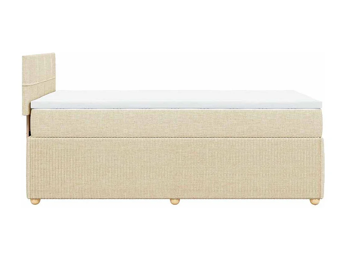 Cama de solteiro | Cama de adulto | Cama com molas/colchão 90x190cm tecido cor creme SHL971522