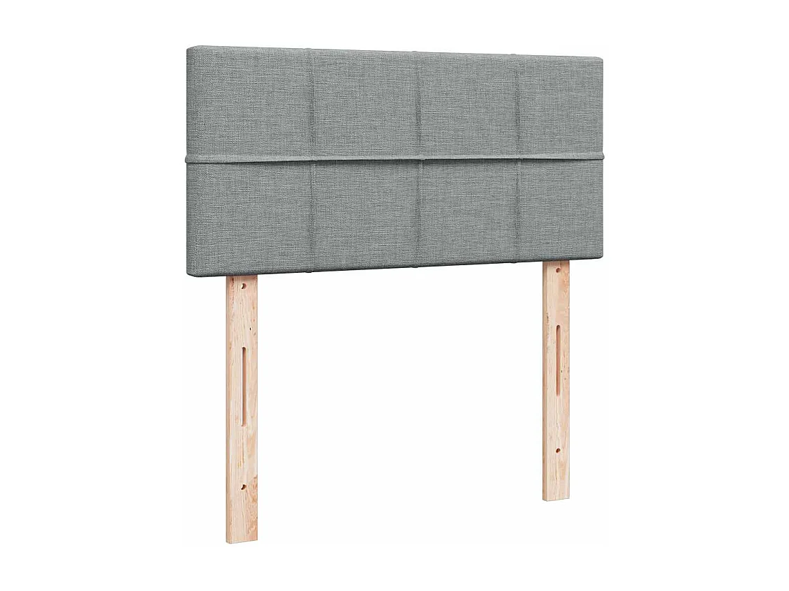 Einzelbett | Bettgestell | Boxspringbett mit Matratze Hellgrau 100x200 cm Stoff SHL641339