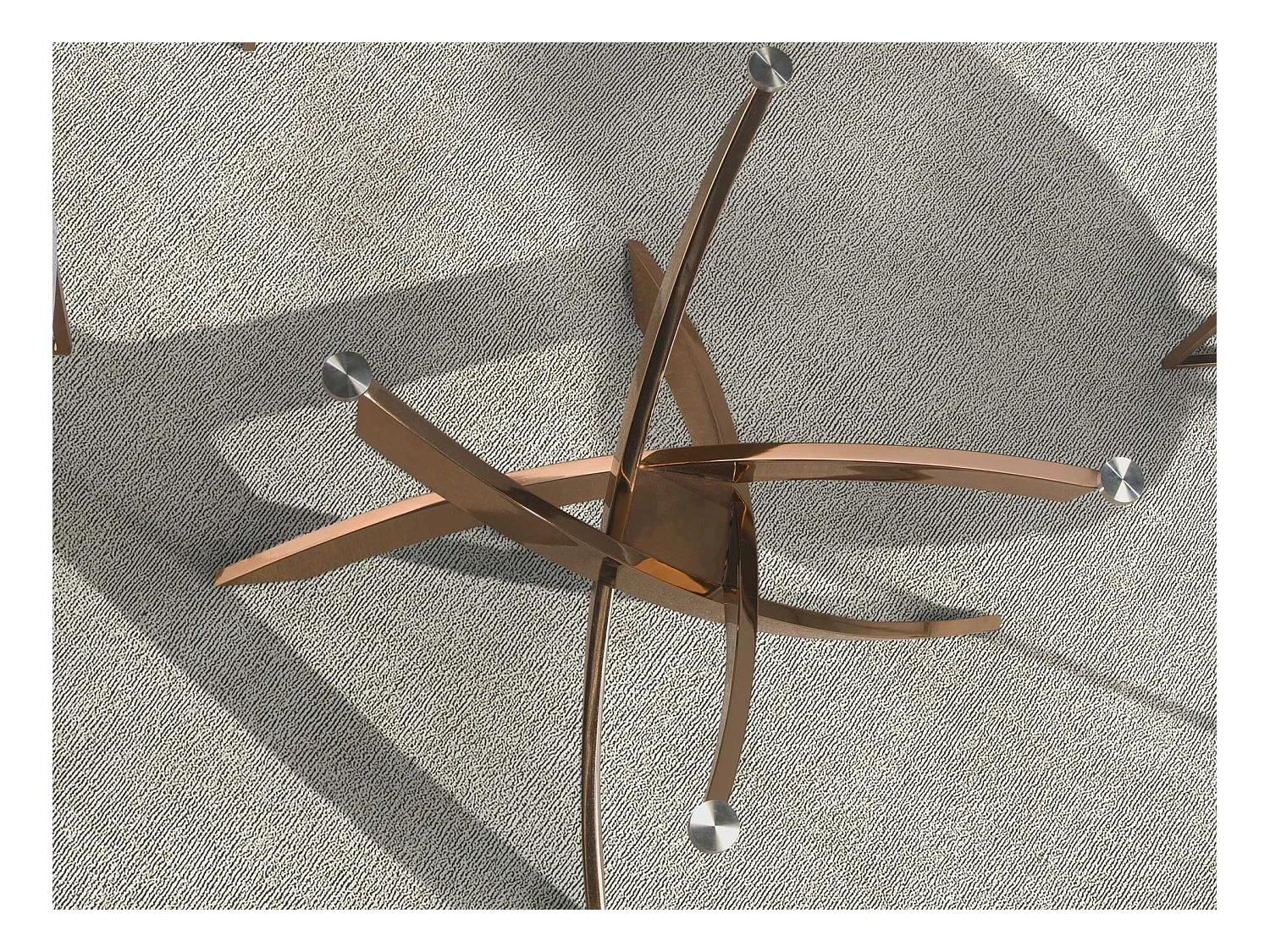 Rechteckiger Esstisch aus gehärtetem Glas und rosa Stahl 1169-150x95 ANGEL CERDA