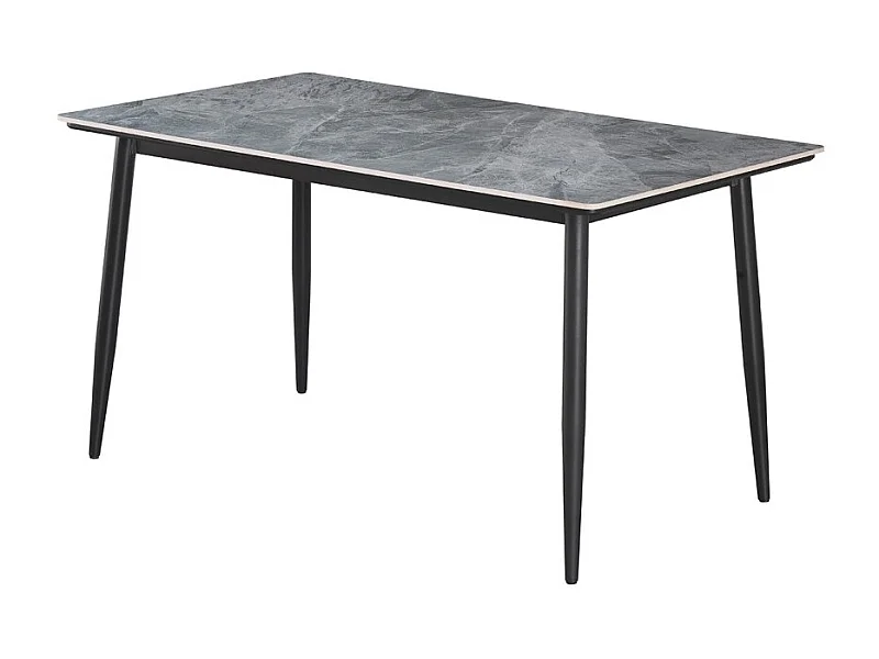 Table à manger GRANVIA – 140x80 cm effet ardoise et pieds métal