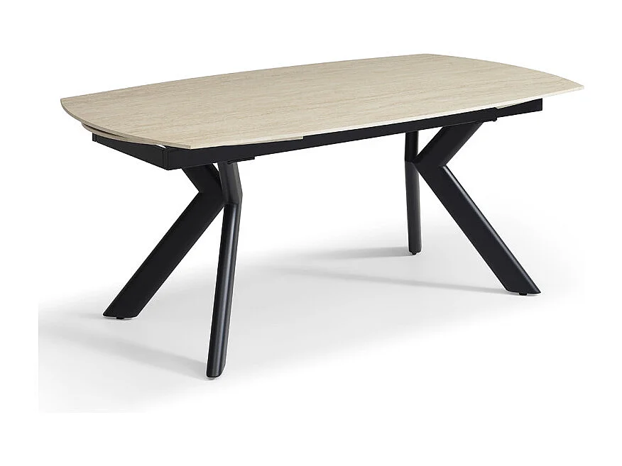 Table extensible 180 à 260 cm ovale céramique effet travertin - KITE