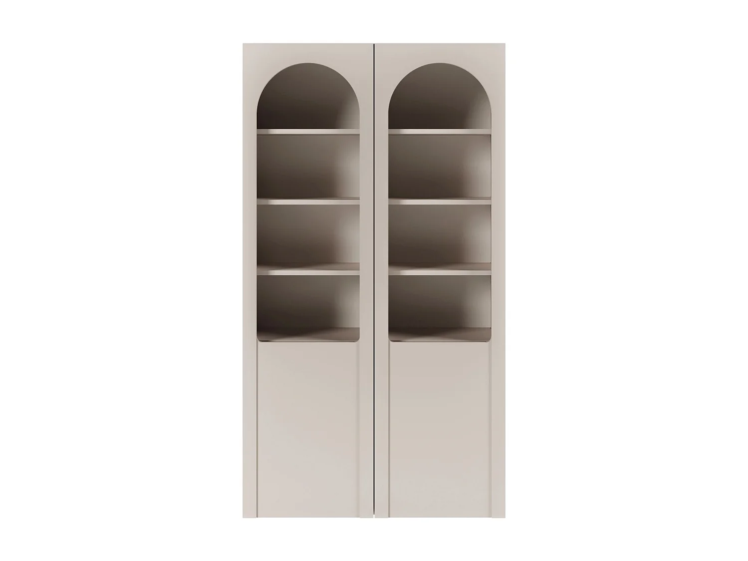 Vitrine mit Bogentüren und Glasfronten - Kaschmirgrau - 100 cm - ARKADIA