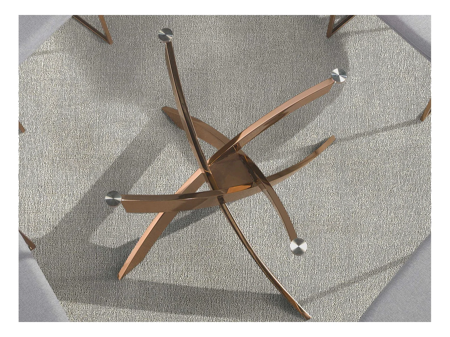 Table de salle à manger ronde en verre trempé et acier rose 1169-Ø120 ANGEL CERDA