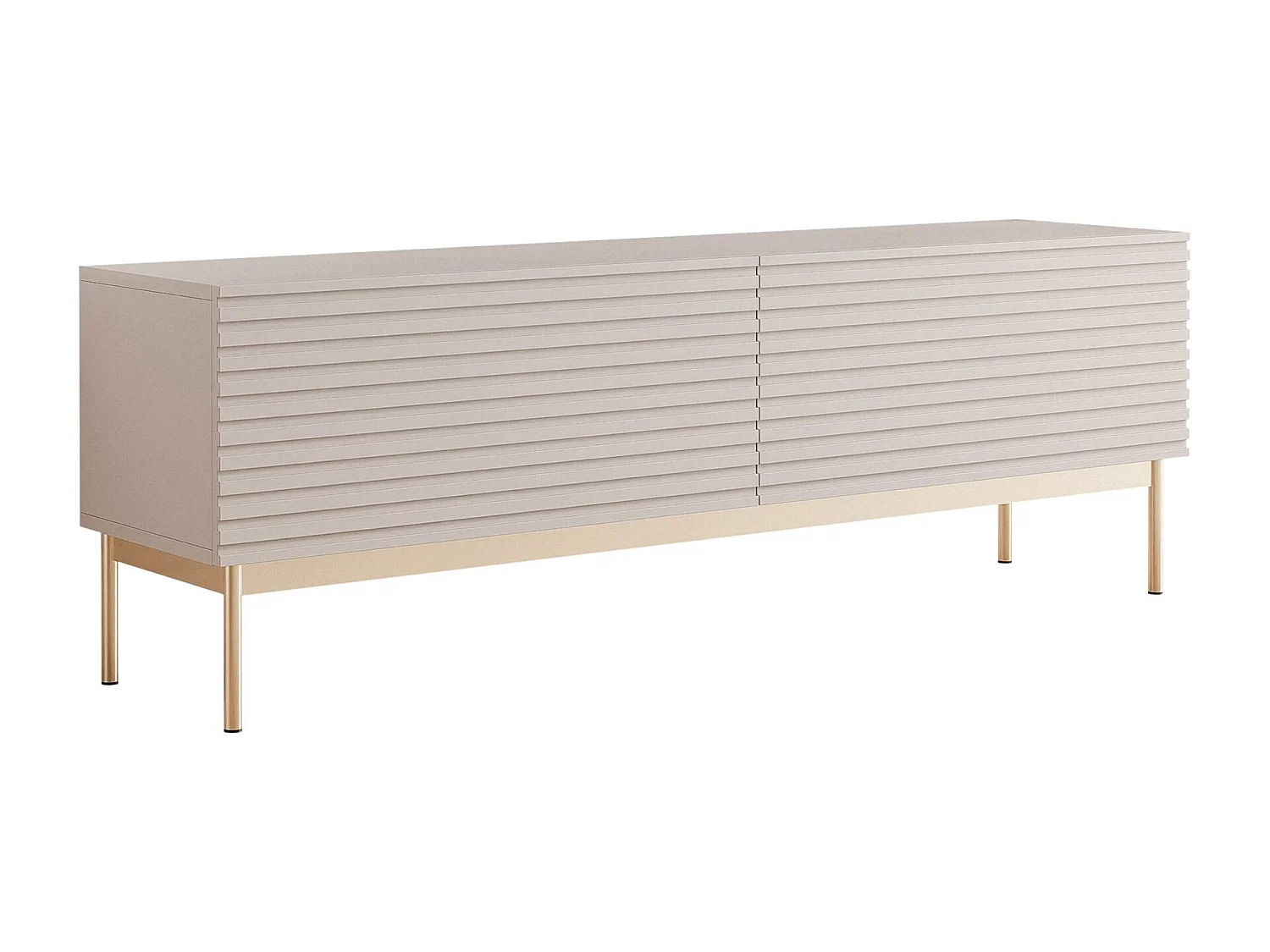 Meuble TV à 2 portes avec LED – 139 cm – gris cachemire – LINEARIS