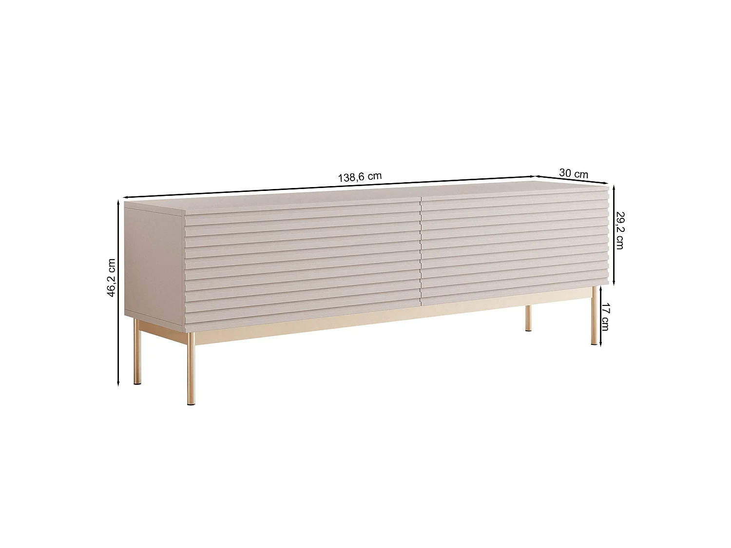 Mobile TV – 2 ante con LED – grigio cashmere – 139 cm – LINEARIS