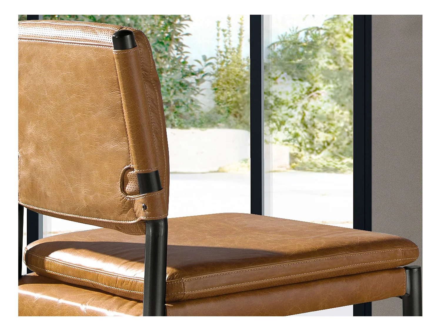 Tabouret en cuir marron 4167 ANGEL CERDA