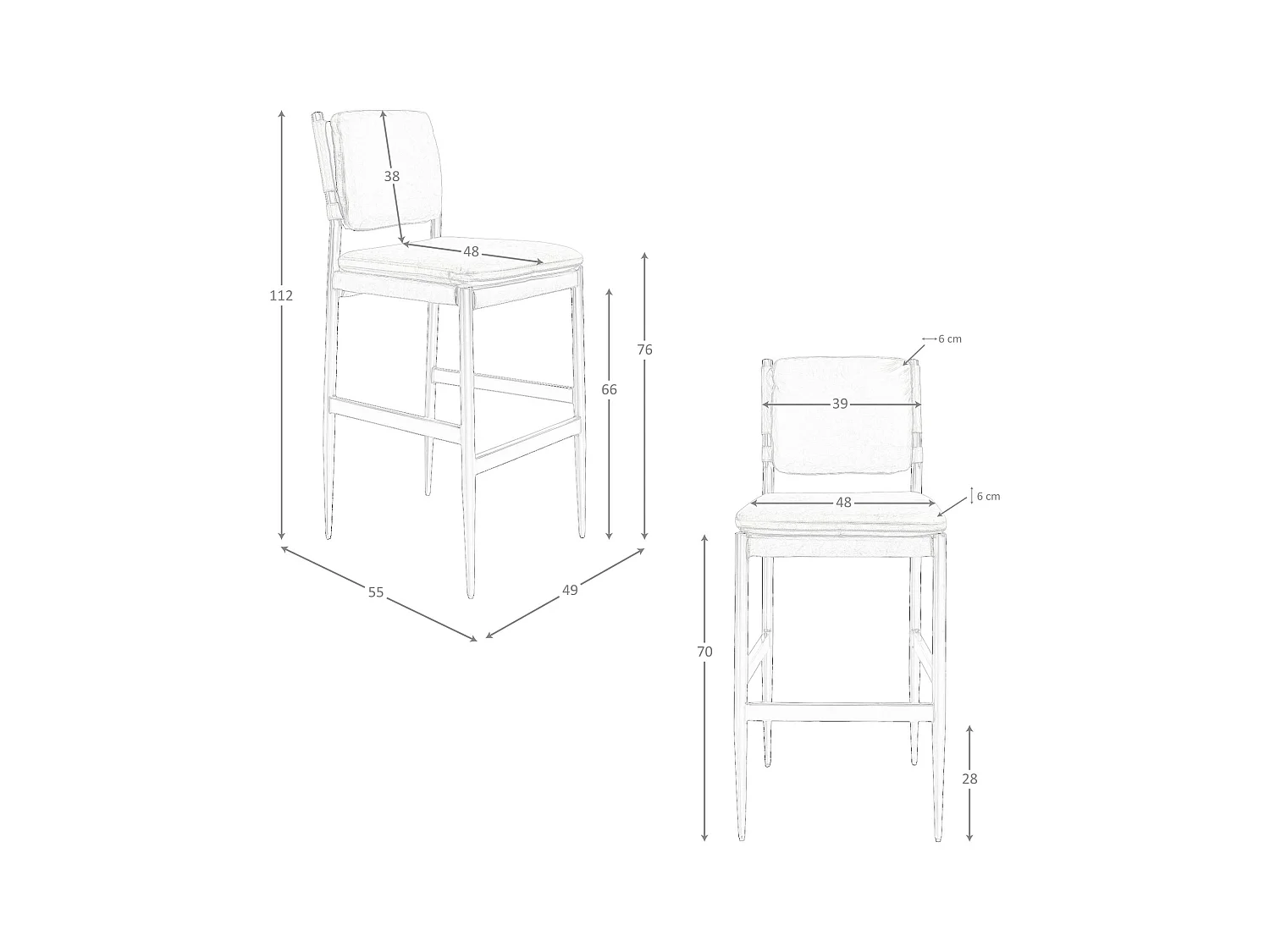 Tabouret en cuir marron 4167 ANGEL CERDA