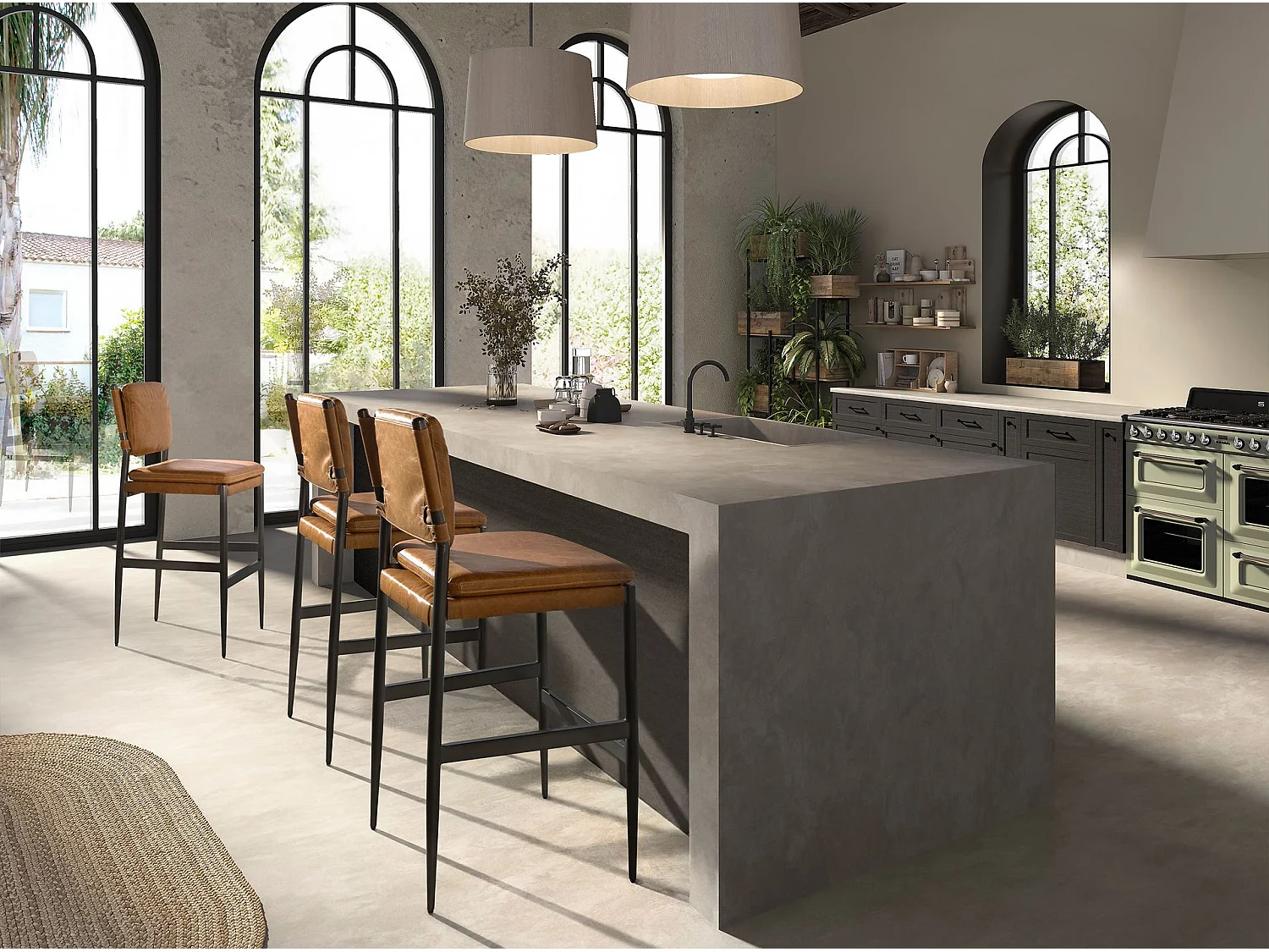 Bruine leren kruk 4167 ANGEL CERDA