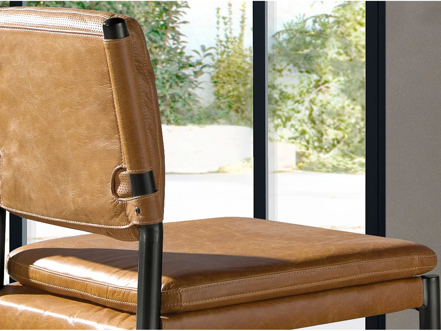 Tabouret en cuir marron 4167 ANGEL CERDA