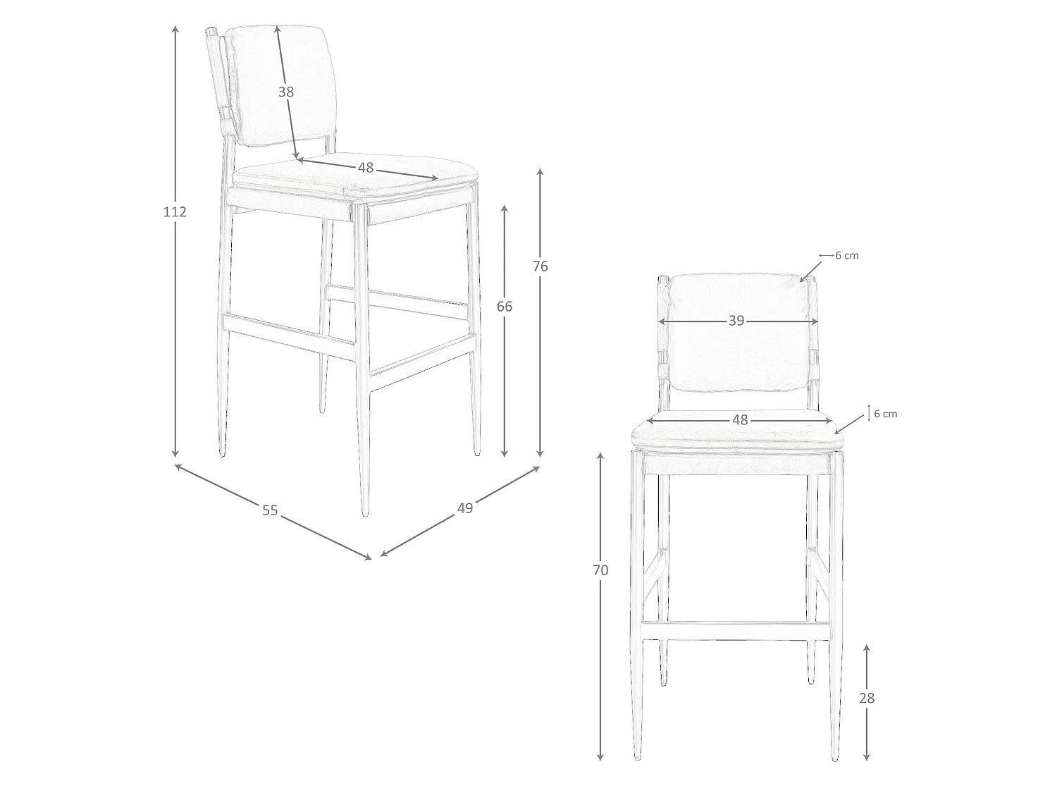 Tabouret en cuir marron 4167 ANGEL CERDA