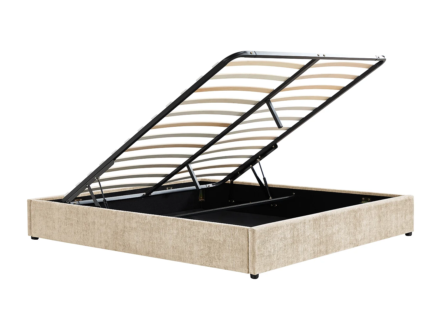 Sommier coffre 140 x 190 cm en tissu texturé - Beige -  FIRMEO de YSMÉE