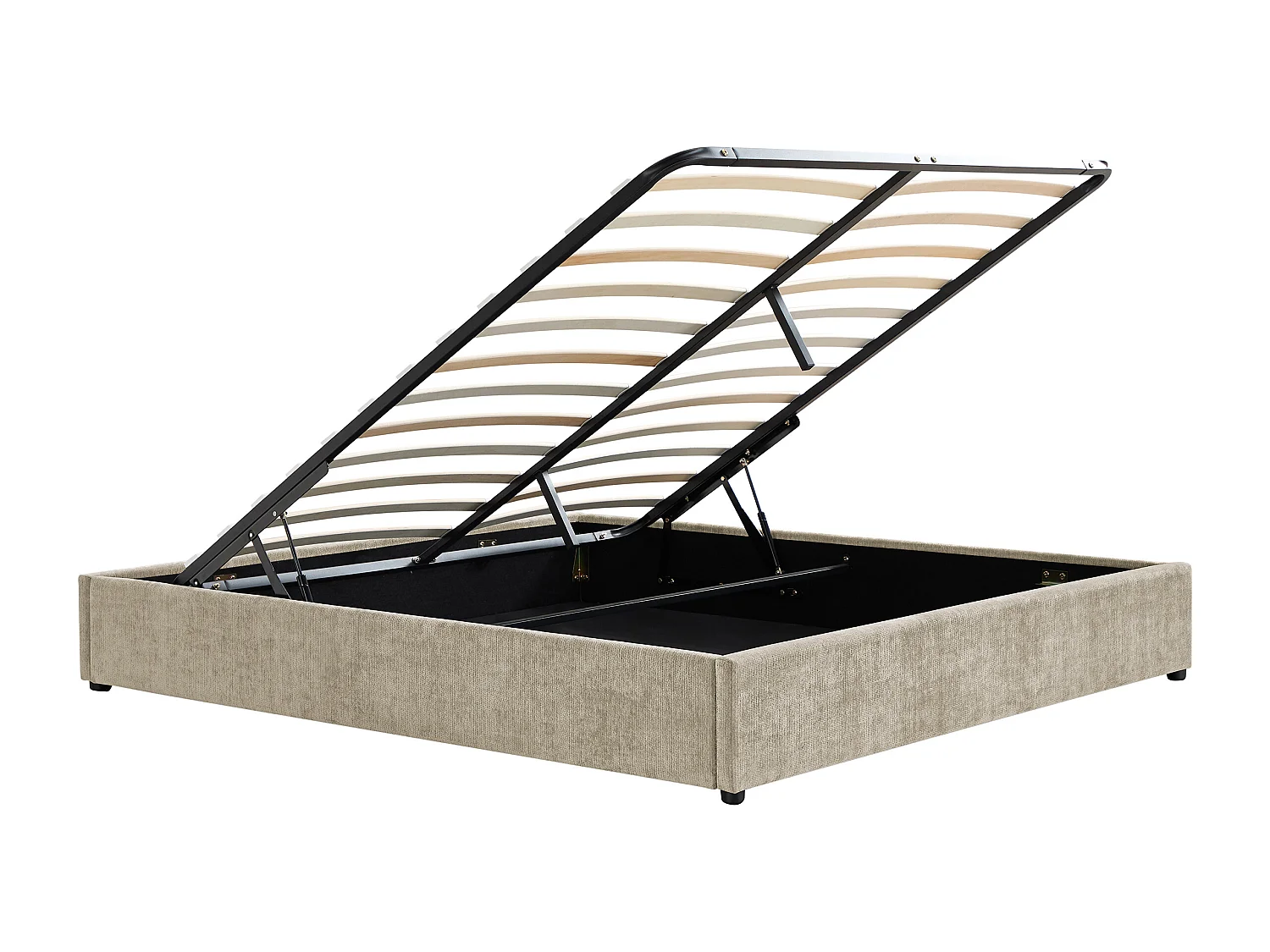 Sommier coffre 140 x 190 cm en tissu chenille - Beige -  FIRMEO de YSMÉE