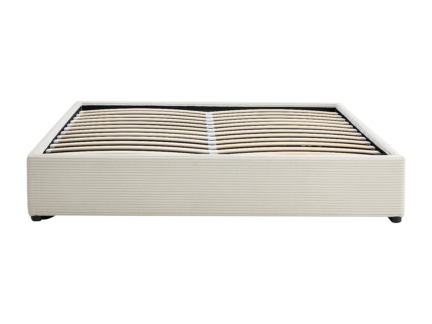 Sommier coffre 180 x 200 cm en velours côtelé - Beige - FIRMEO de YSMÉE