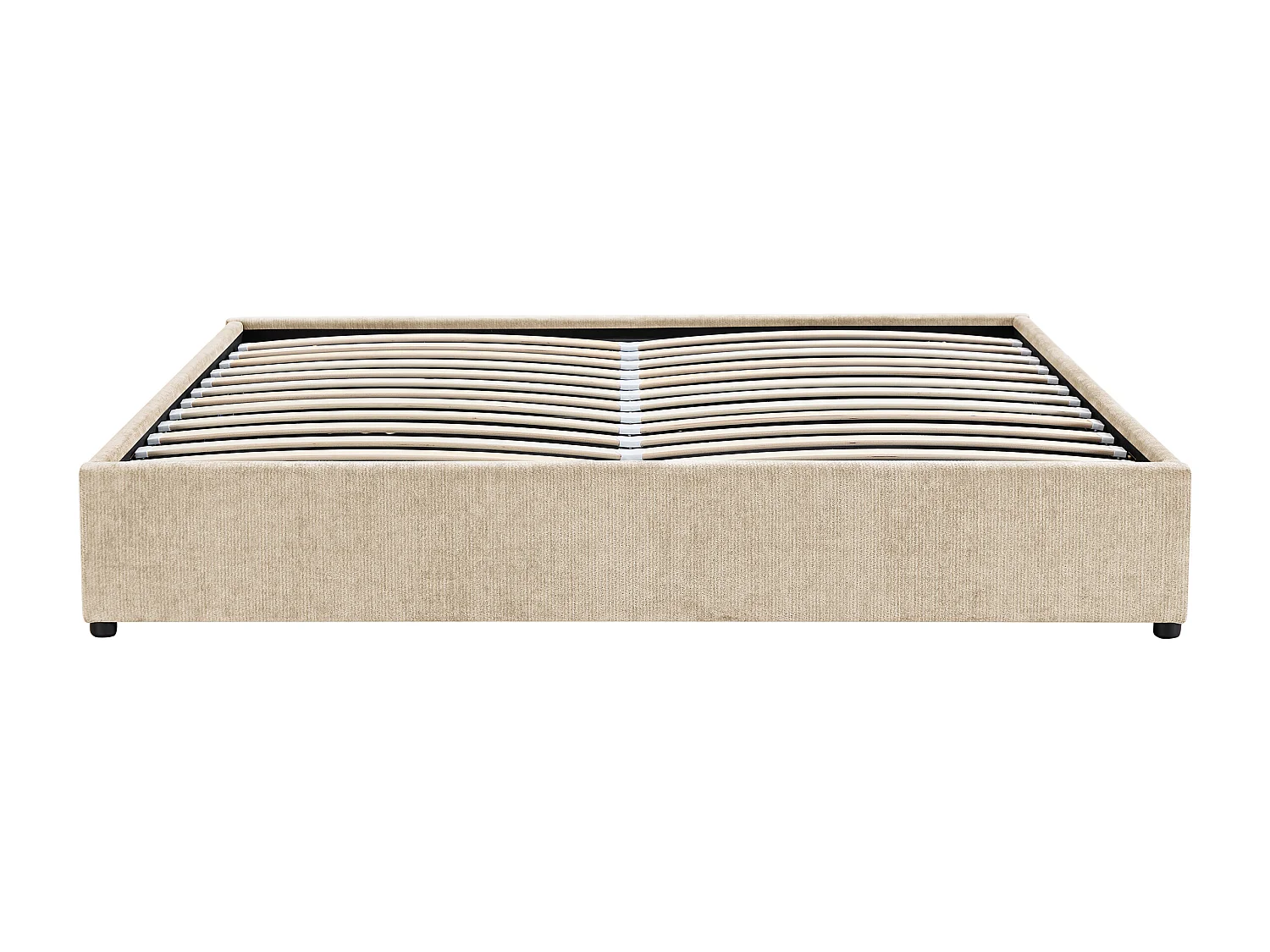 Sommier coffre 160 x 200 cm en tissu texturé - Beige -  FIRMEO de YSMÉE