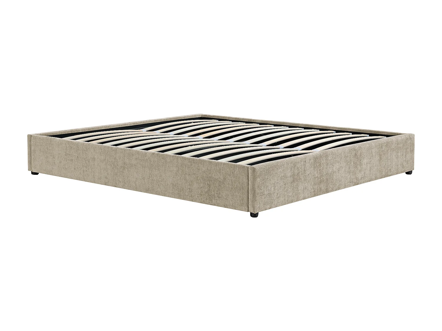 Sommier coffre 180 x 200 cm en tissu chenille - Beige -  FIRMEO de YSMÉE
