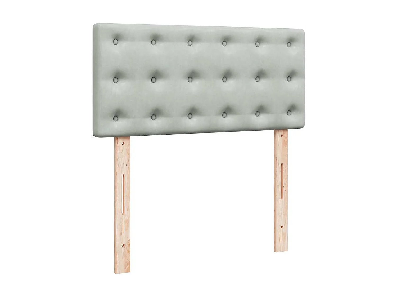 Einzelbett | Bettgestell | Boxspringbett mit Matratze Hellgrau 90x190 cm Samt SHL774900