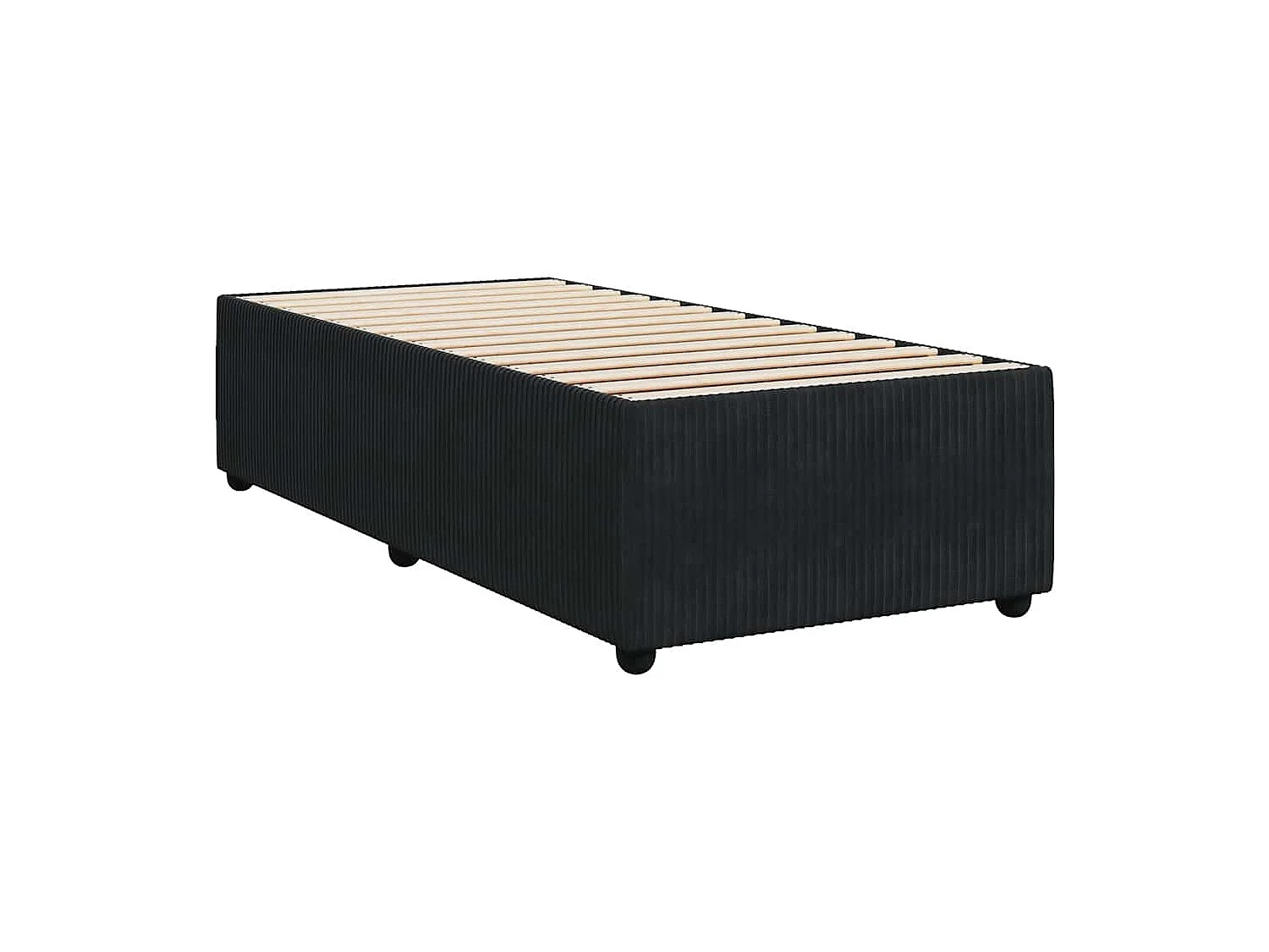 Einzelbett | Bettgestell | Boxspringbett mit Matratze Schwarz 80x200 cm Samt SHL369498