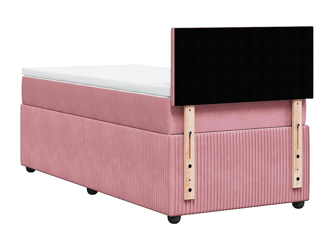 Einzelbett | Bettgestell | Boxspringbett mit Matratze Rosa 90x200 cm Samt SHL366909