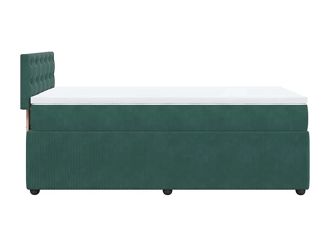 Cama de solteiro | Cama de adulto | Cama com molas/colchão 80x200cm veludo verde-escuro SHL10125