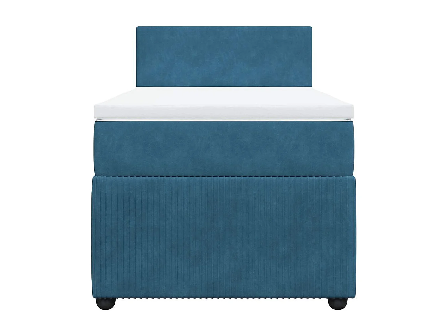Einzelbett | Bettgestell | Boxspringbett mit Matratze Blau 90x190 cm Samt SHL18254