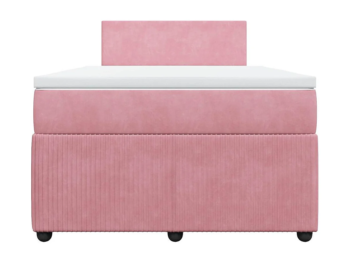 Cama de solteiro | Cama de adulto | Cama boxspring com colchão 120x190cm veludo rosa SHL729329