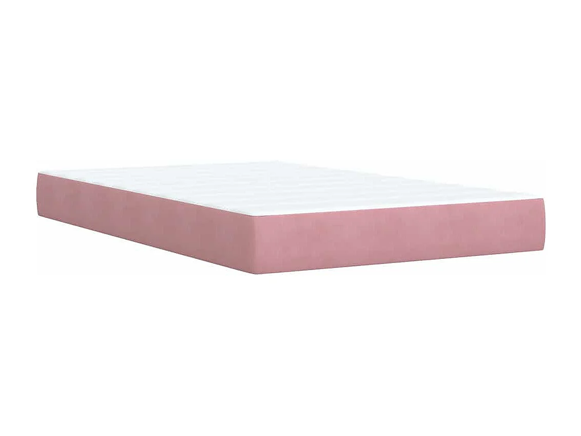 Cama de solteiro | Cama de adulto | Cama boxspring com colchão 120x190cm veludo rosa SHL729329