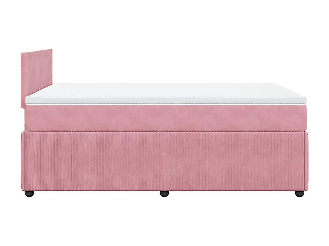 Cama de solteiro | Cama de adulto | Cama boxspring com colchão 120x190cm veludo rosa SHL729329