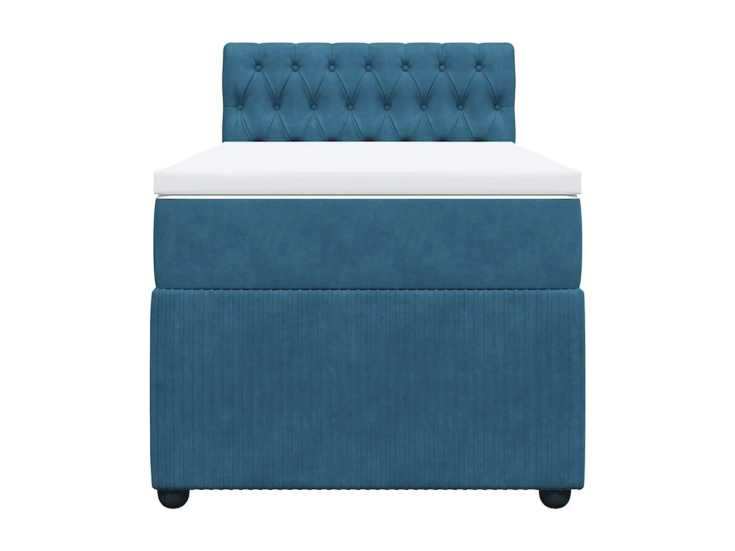Einzelbett | Bettgestell | Boxspringbett mit Matratze Blau 90x190 cm Samt SHL630167