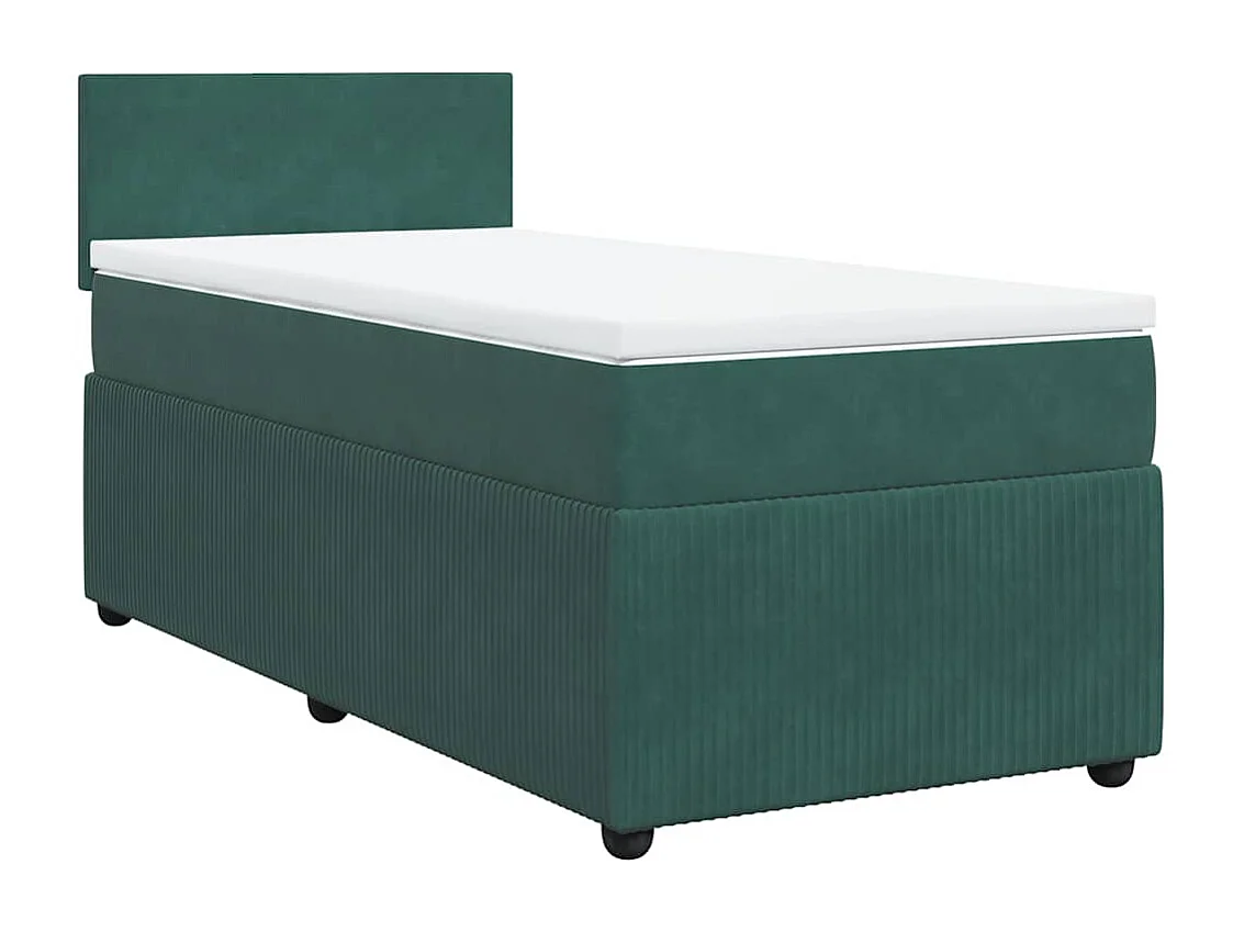 Cama de solteiro | Cama de adulto | Cama com molas/colchão 80x200cm veludo verde-escuro SHL763440