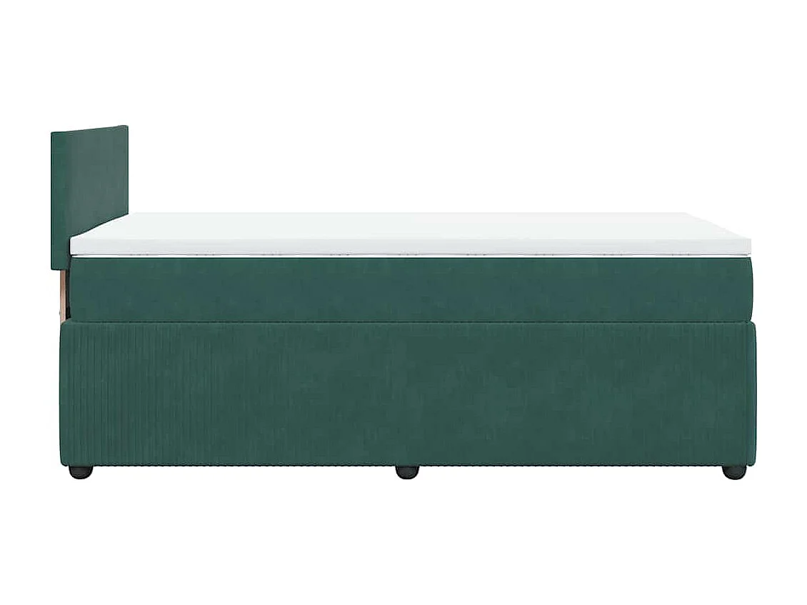 Cama de solteiro | Cama de adulto | Cama com molas/colchão 80x200cm veludo verde-escuro SHL763440