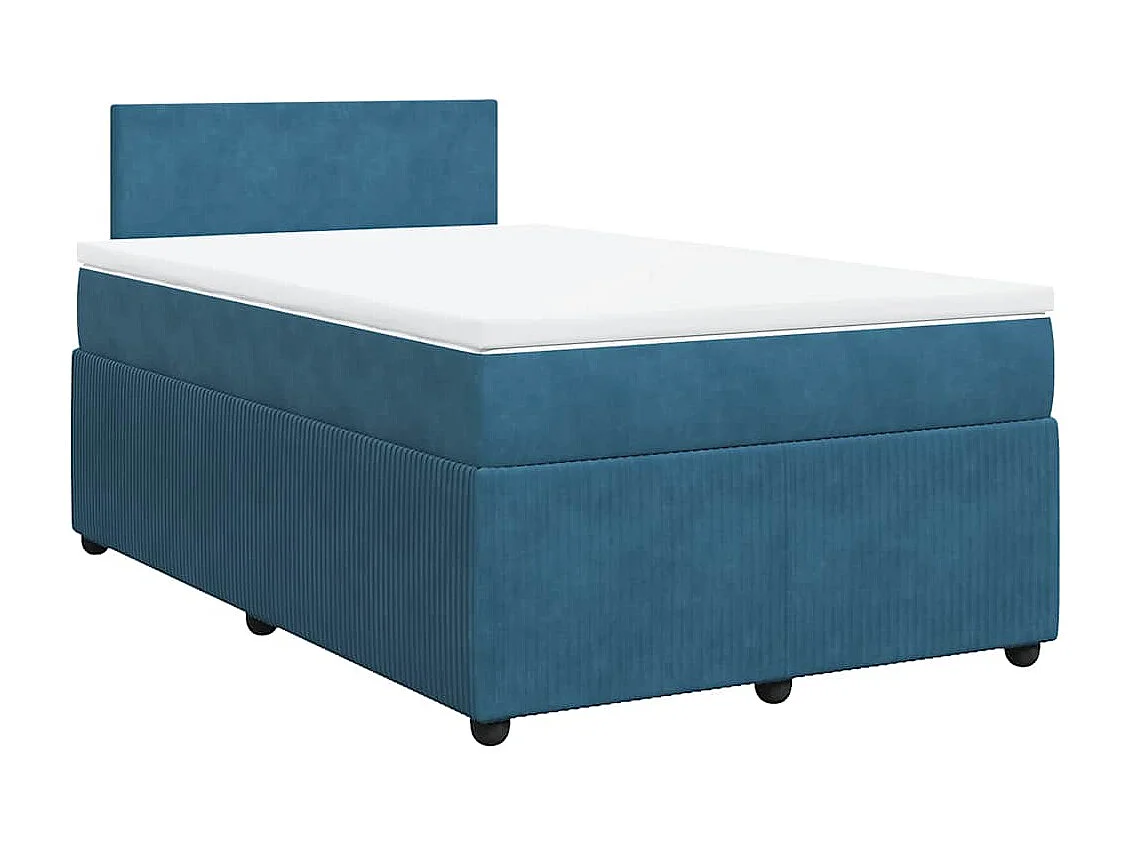 Cama casal-Cama de adulto-Cama boxspring com colchão 120x190cm veludo azul SHL609420
