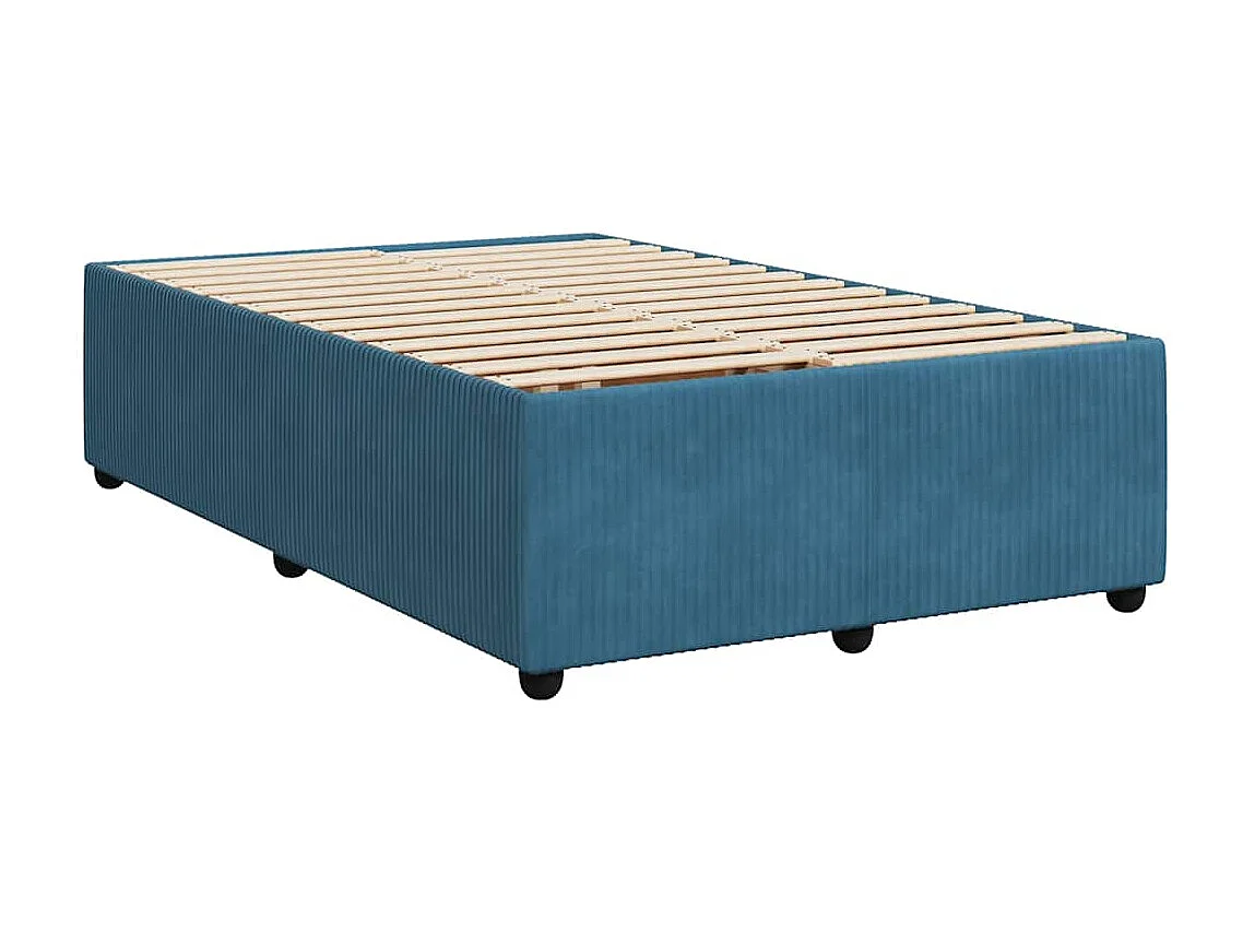 Cama casal-Cama de adulto-Cama boxspring com colchão 120x190cm veludo azul SHL609420