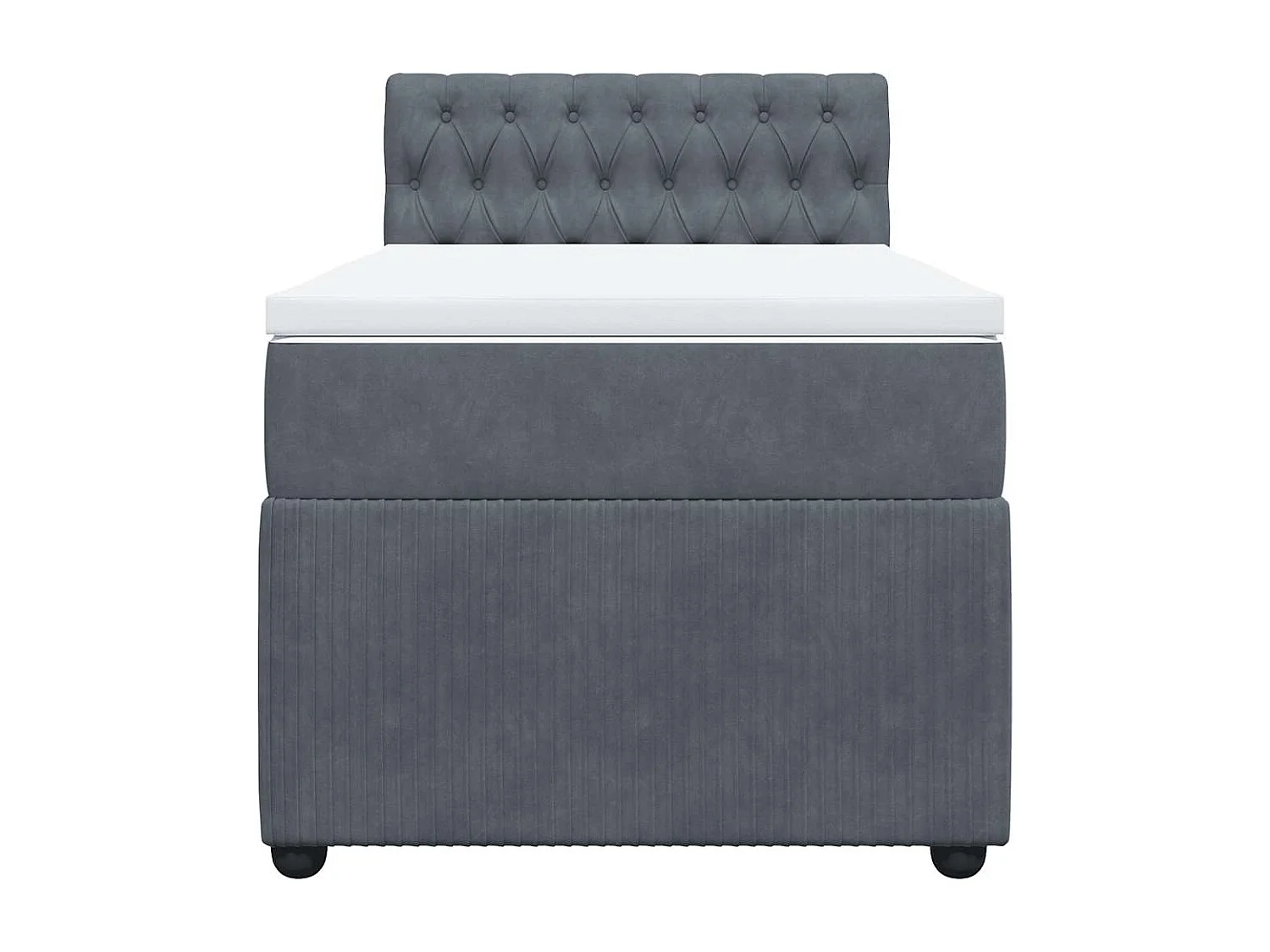 Einzelbett | Bettgestell | Boxspringbett mit Matratze Dunkelgrau 100x200 cm Samt SHL904657