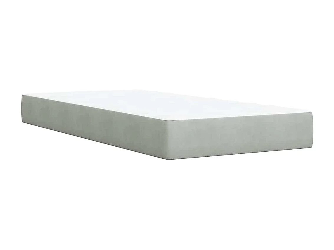 Einzelbett | Bettgestell | Boxspringbett mit Matratze Hellgrau 90x200 cm Samt SHL335010