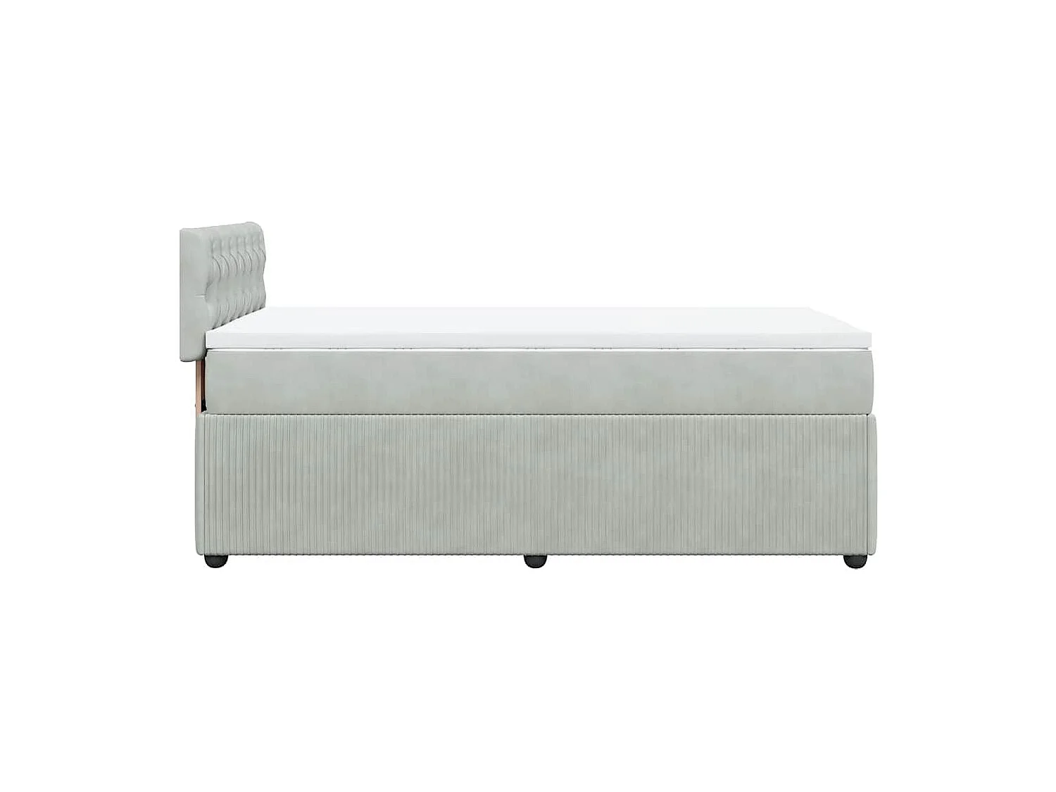 Einzelbett | Bettgestell | Boxspringbett mit Matratze Hellgrau 80x200 cm Samt SHL684986