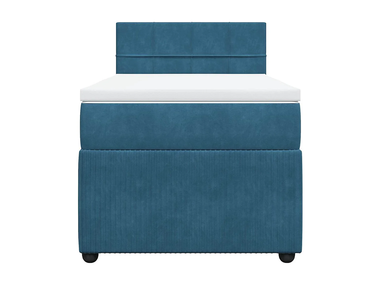 Einzelbett | Bettgestell | Boxspringbett mit Matratze Blau 100x200 cm Samt SHL370071