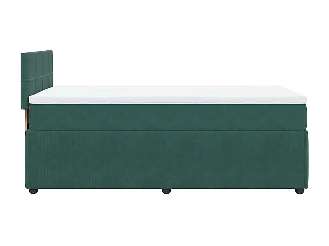 Cama de solteiro | Cama de adulto | Cama com molas/colchão 80x200cm veludo verde-escuro SHL180028