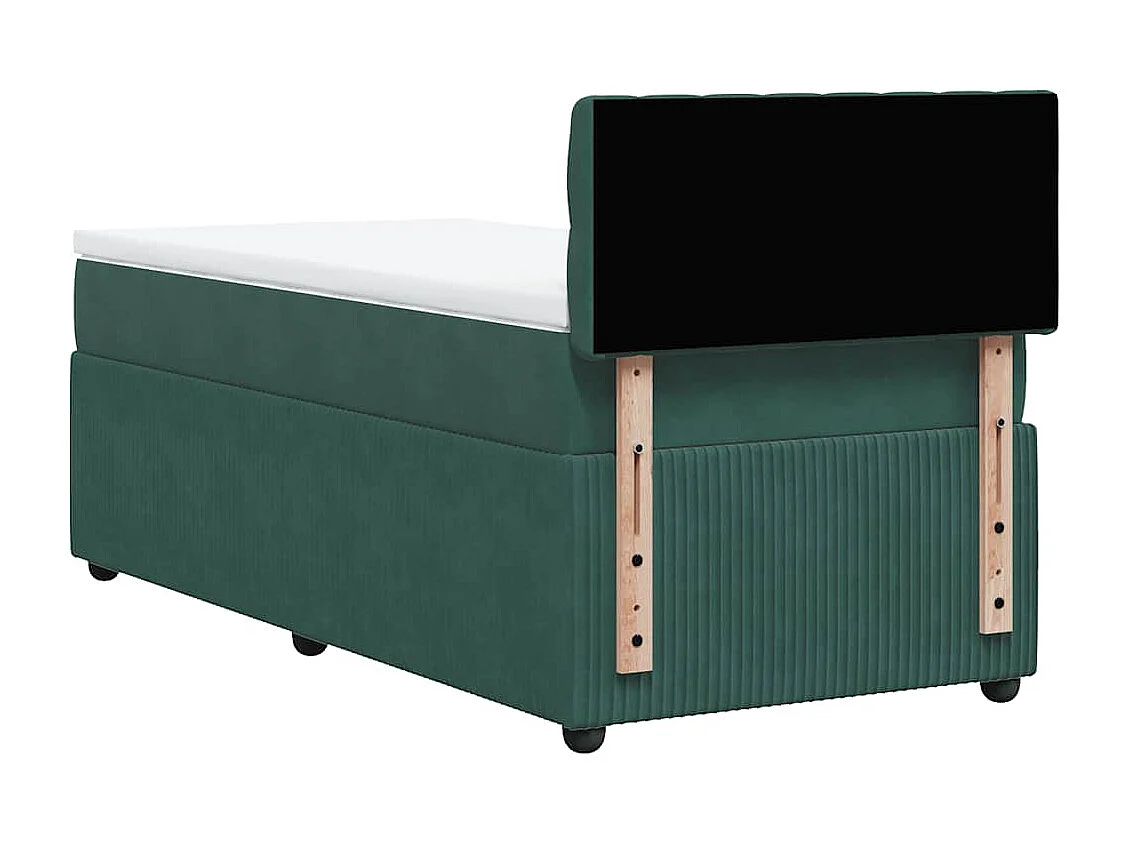 Cama de solteiro | Cama de adulto | Cama com molas/colchão 80x200cm veludo verde-escuro SHL767341