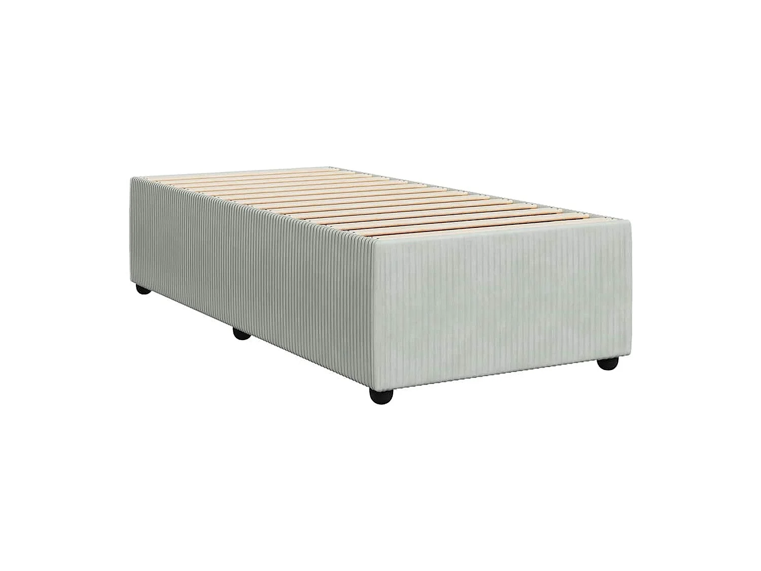 Einzelbett | Bettgestell | Boxspringbett mit Matratze Hellgrau 80x200 cm Samt SHL820661