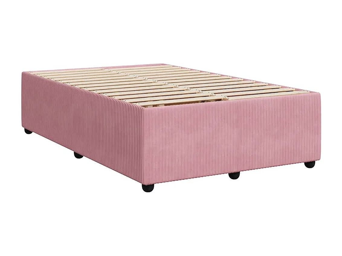 Cama de solteiro | Cama de adulto | Cama boxspring com colchão 120x190cm veludo rosa SHL871843