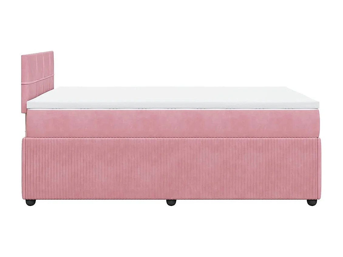 Cama de solteiro | Cama de adulto | Cama boxspring com colchão 120x190cm veludo rosa SHL871843