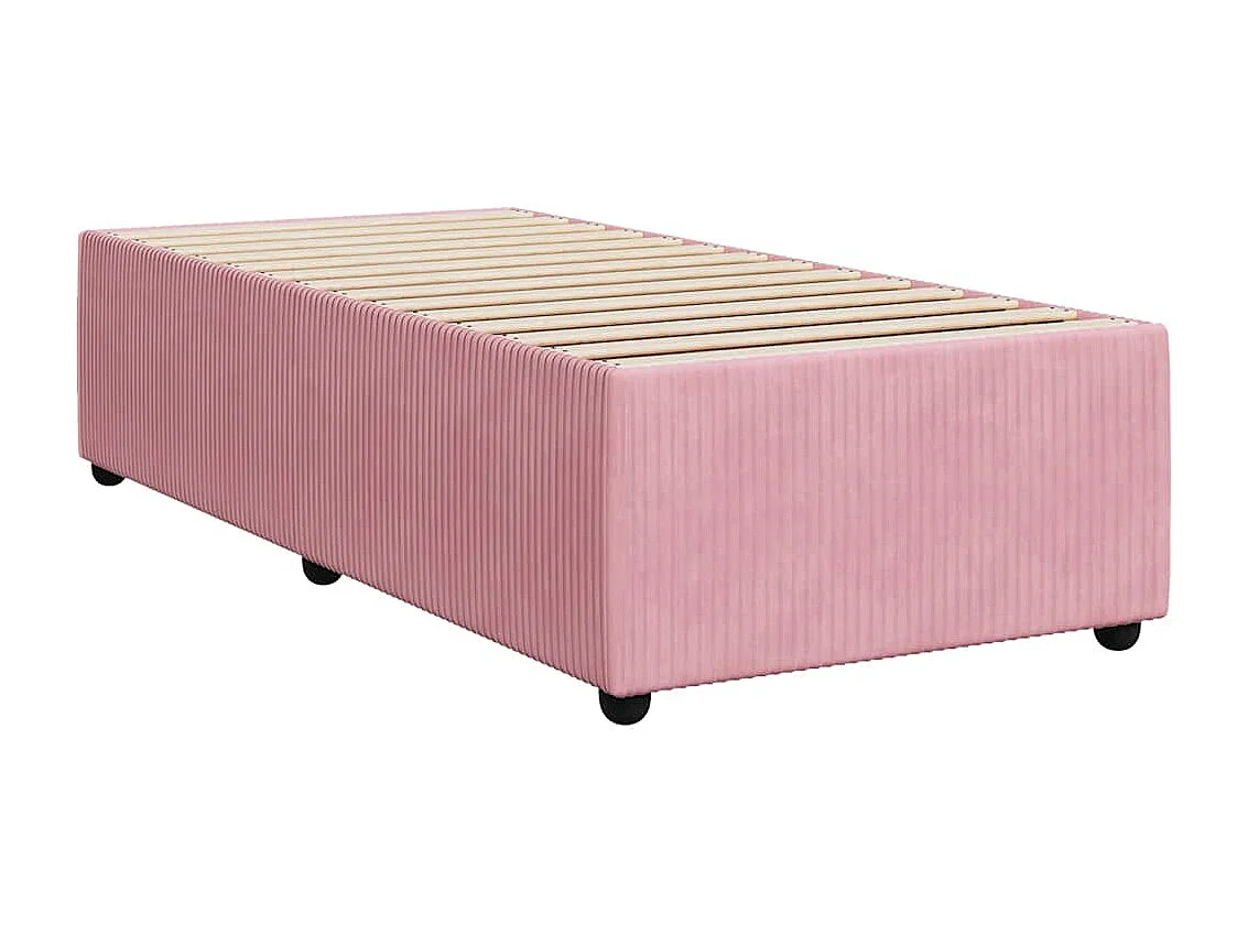 Cama de solteiro | Cama de adulto | Cama com molas/colchão 80x200cm veludo rosa SHL545872