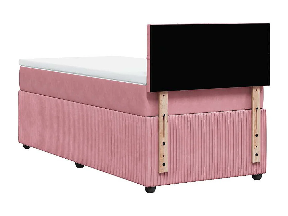 Cama de solteiro | Cama de adulto | Cama com molas/colchão 80x200cm veludo rosa SHL545872
