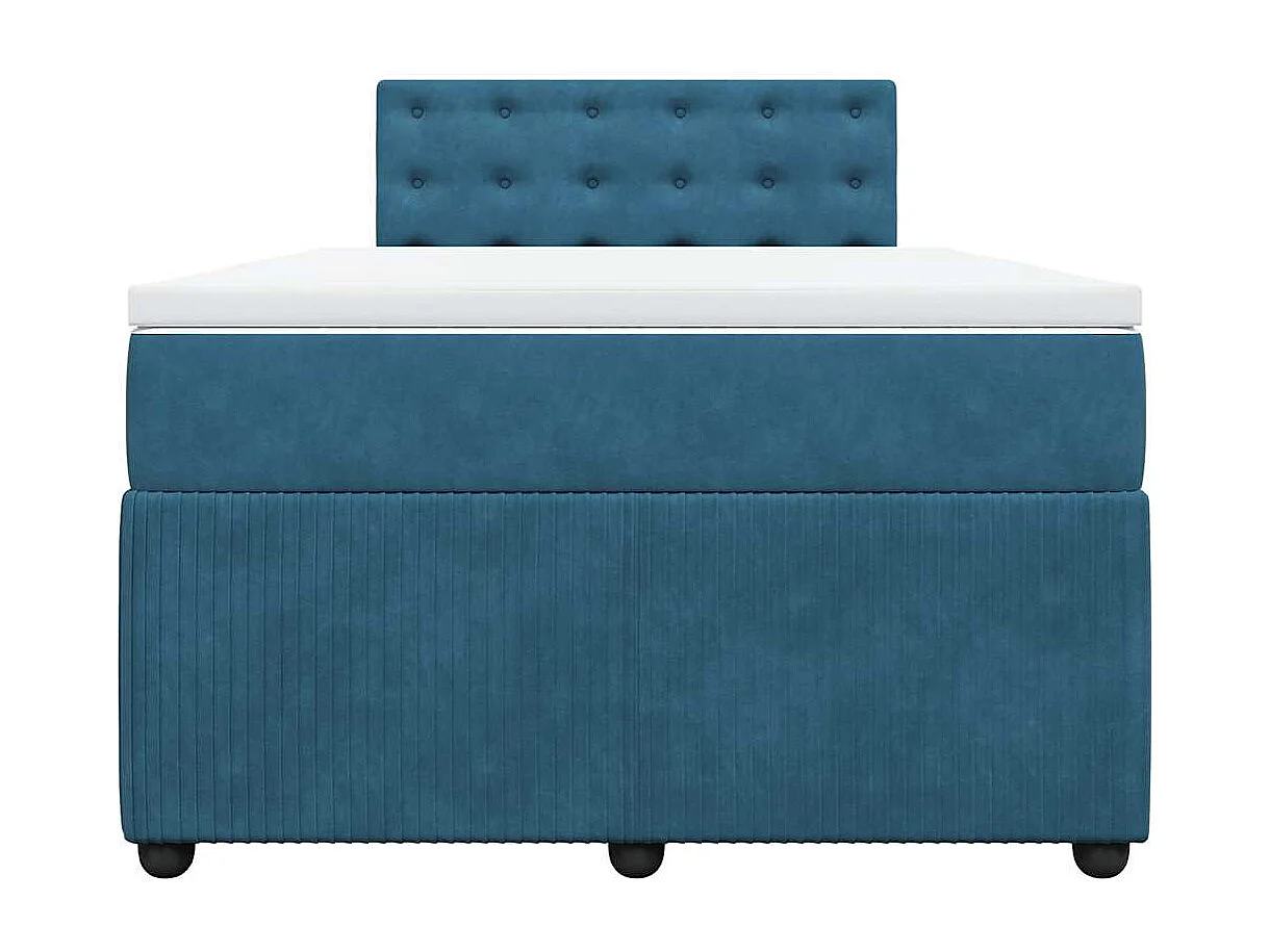 Cama casal-Cama de adulto-Cama boxspring com colchão 120x190cm veludo azul SHL83260